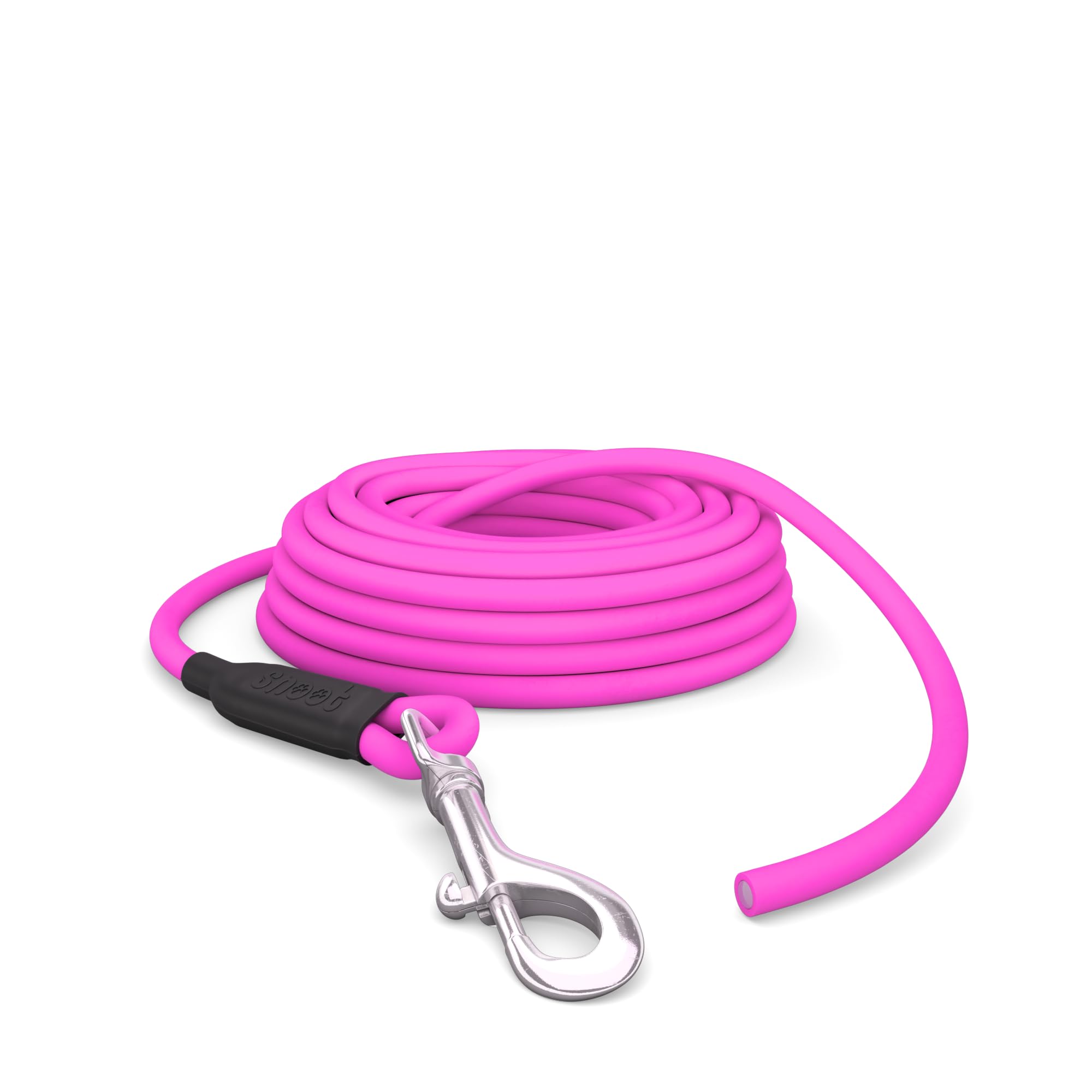 5 m Recall Lead for Dogs Waterproof Round Lead without Loop, Safe Freewheel Training Lead, Pink, up to 35 kg