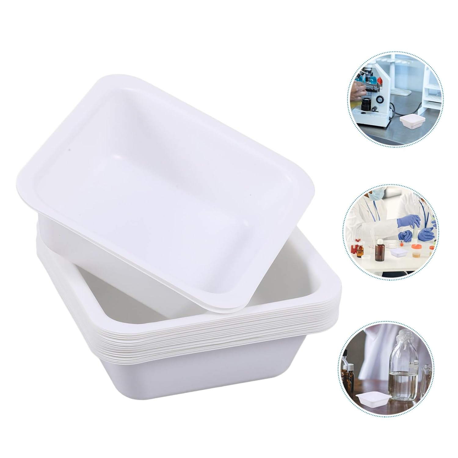 20Pcs Square Weighing Dishes Weigh Boats for Lab Use Versatile Measuring Trays for Mixing and Storing Samples Easy Pour Design for Experiments
