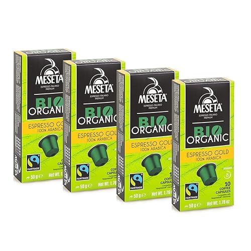 Vista 18 de Cápsulas de café Meseta compatibles con Nespresso. 100 cápsulas de café gourmet orgánico (certificado europeo) 100% café arábica expreso compatible