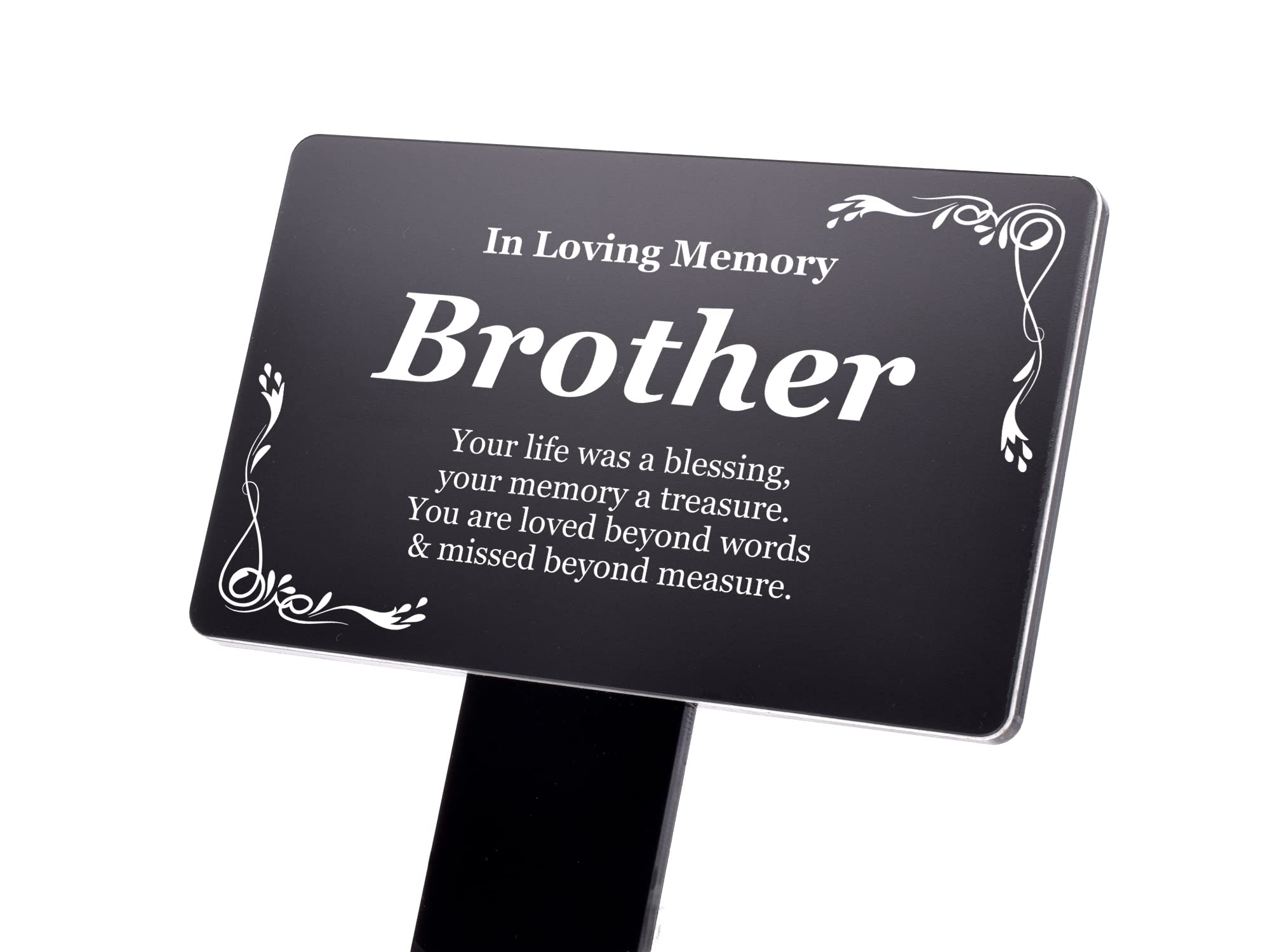 Plaque for Brother Memorial Ornaments. In Loving Memory of Brother Plaque Bereavement Gift. Grave Marker. Plant Marker. Memorial Ornament. Brother Tribute.