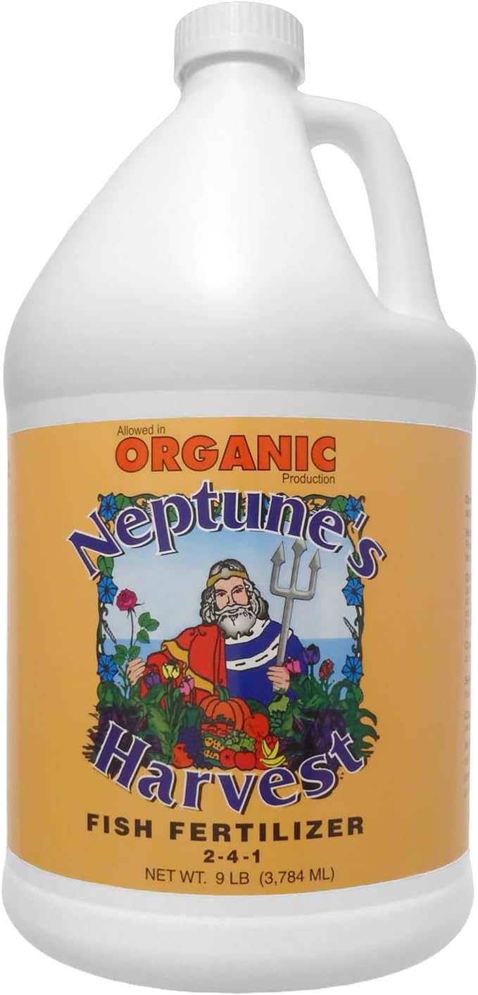 Fish Fertilizer (2-4-1) - Organic Liquid Plant Fertilizer - Fish Hydrolysate for Vegetables, Flowers, Fruit, Trees, Grass - Indoor and Outdoor Plant Food (Gallon)