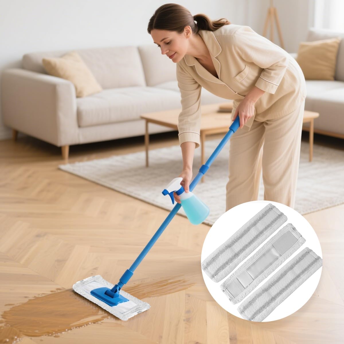 Lot de 3 serpillères de rechange en microfibre - Compatibles avec Karcher WV5 WV2 WV1, pour nettoyeur de fenêtre Kärcher - Pièces de rechange pour nettoyer efficacement la saleté