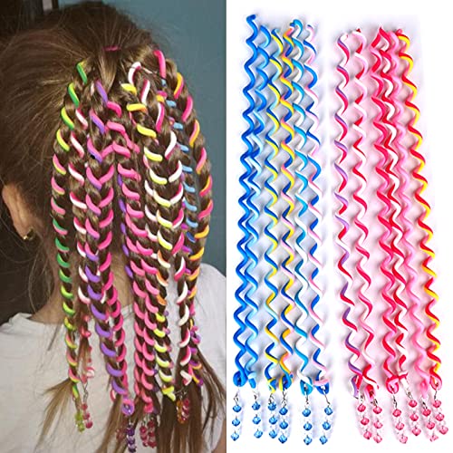12 Pcs Élastique Tresses Cheveux,Bandeau de Cheveux Accessoires Tressé,Accessoires coiffure de fête multicolore pour femme fille,Pour Noël et Fête