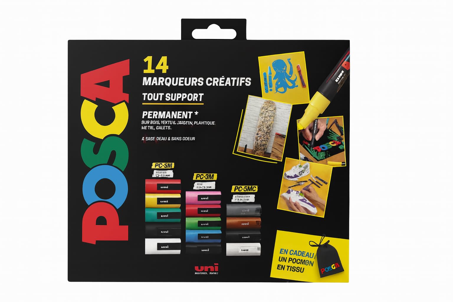 POSCA - Estuche de 14 rotuladores de pintura PC-5M de punta media – Colores surtidos opacos – Marcador permanente a base de agua para papel, madera, vidrio, textil y bricolaje
