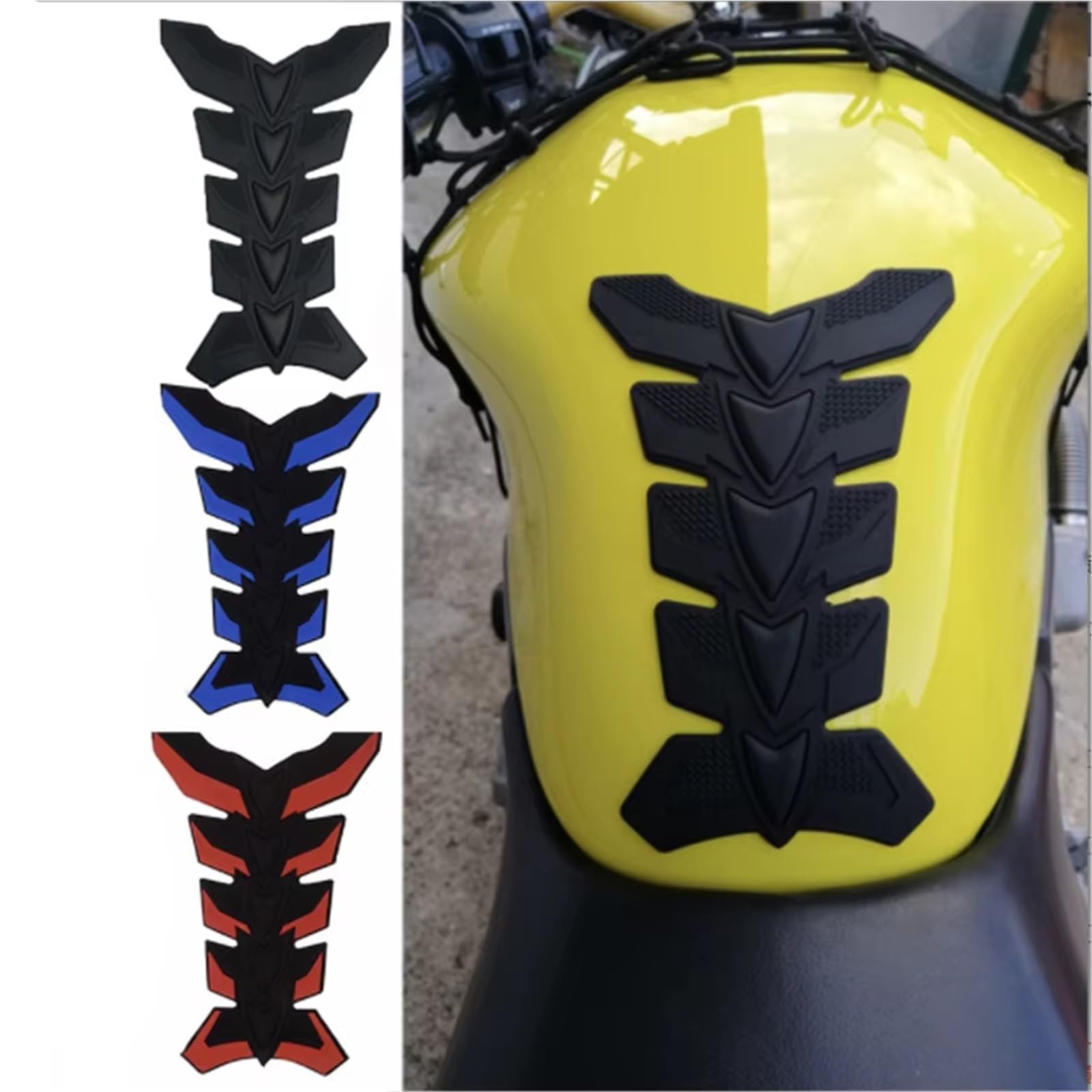 Sticker Serbatoio Moto Adesivo Serbatoio Carburante Stereo 3D Per Ducati Per Hypermotard 821 | Sostituzione Adesivo Serbatoio Carburante In Gomma Stereo 3D Per Moto(Red)