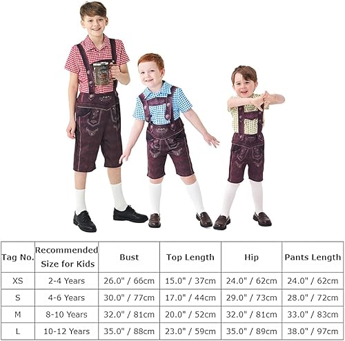 Miniatura 7 de ODOLDI Disfraz de Oktoberfest para niños, disfraz de Lederhosen bávaro, festival de cerveza alemana, disfraz de fiesta de Halloween
