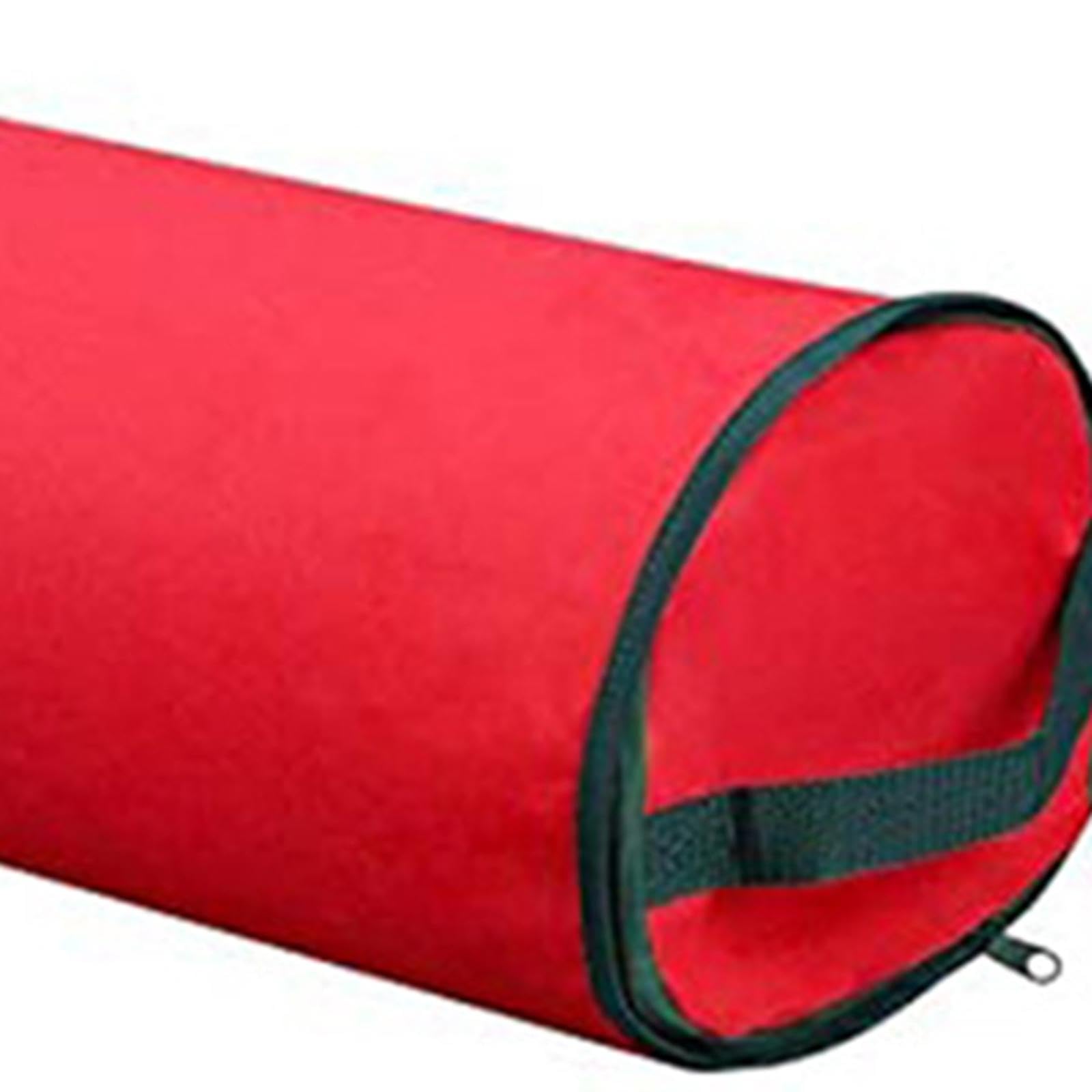 Qianly Wrapping Paper Rolls Storage Bag Holiday Storage Oxford Cloth with Handles Wrap Organizer Wrapping Paper Holder for Family, Red