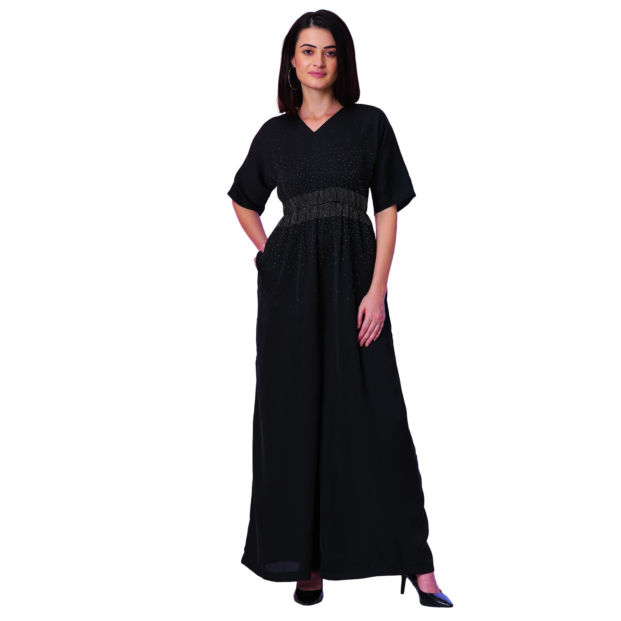 globus Women V-Neck Short Sleeve Jumpsuit-picture-42