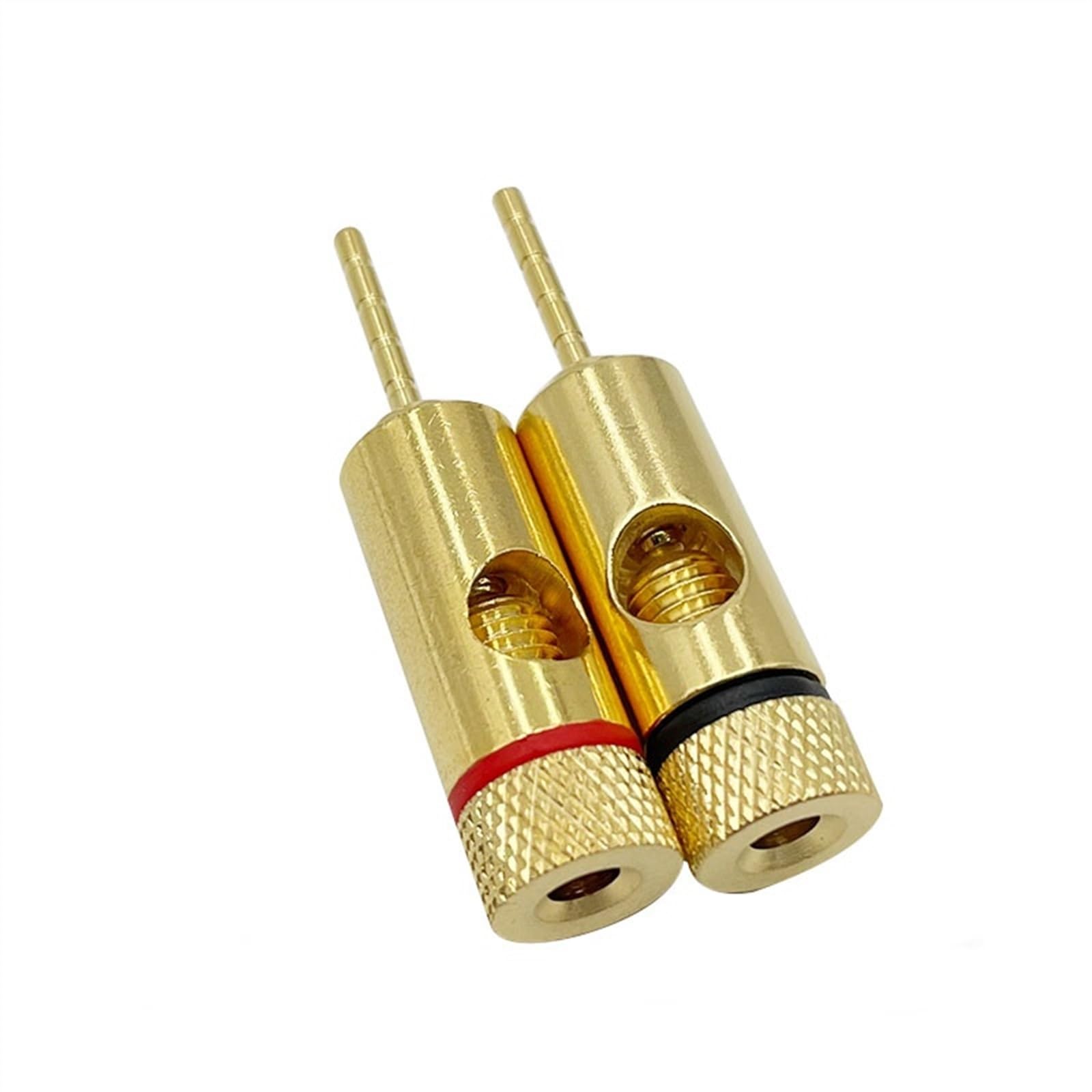 Adaptateur de fiche Banane à Broche Droite en cuivre plaqué Or, 8 pièces, Broches de 2mm, bornes Banane, fiches de Haut-Parleur, connecteur de câblage(8 Red)