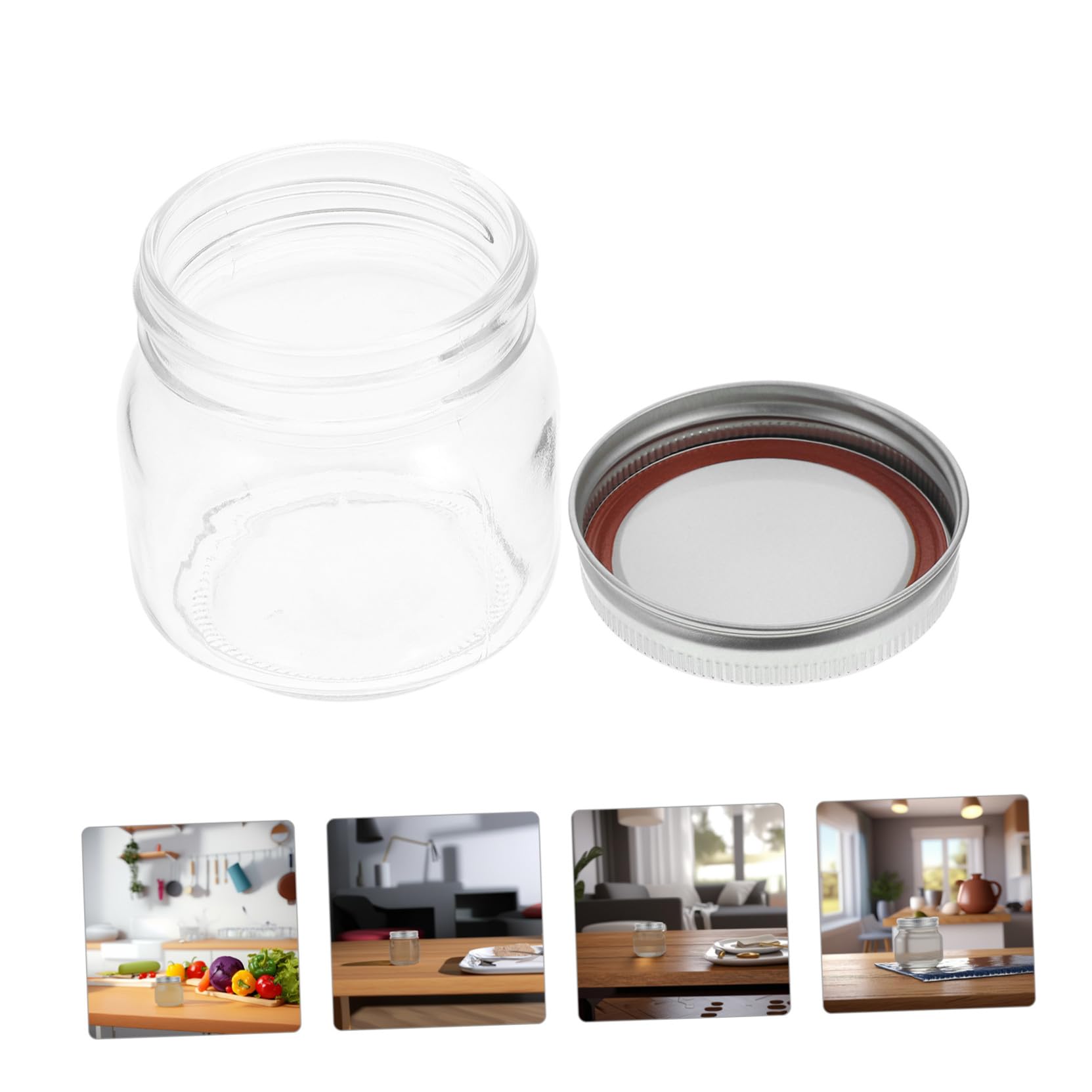6 Stück Teiliges Luftdichte Vorratsgläser aus Glas mit Dicht Schließendem Deckel Kleine Mason Jars für Salat Marmelade Honig und Frischhaltedosen Stapelbar und Vielseitig