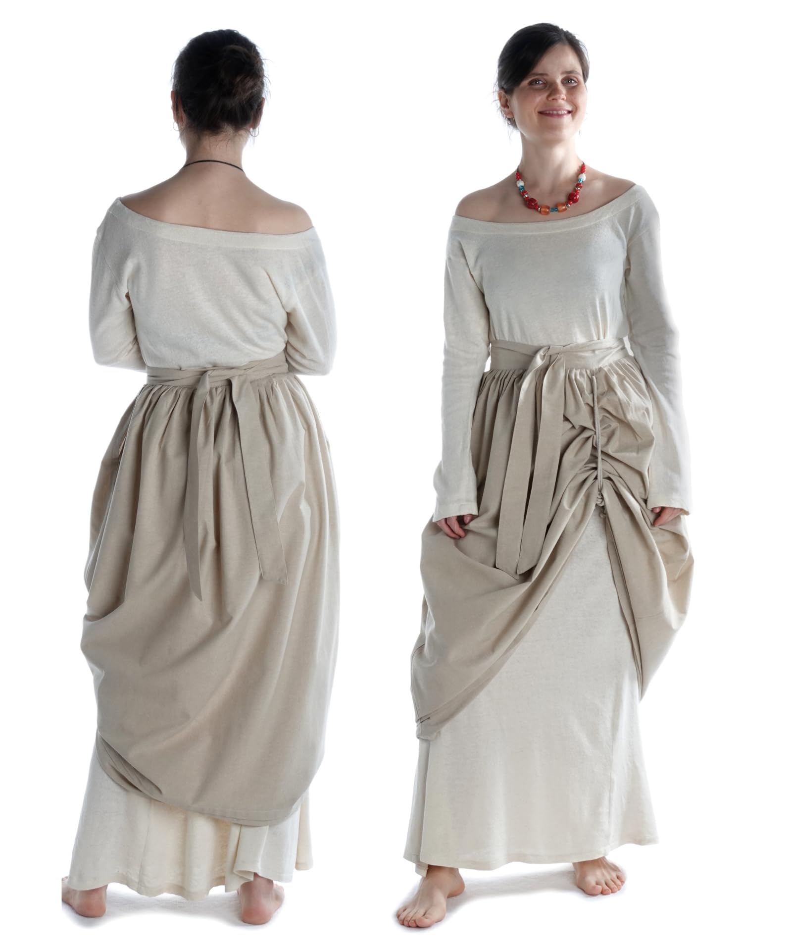 Mittelalter Schürze Widga aus Baumwolle Violett, Hanffarben, Schwarz, Hellblau S/M,L/XL,XXL/XXXL Gewandung LARP