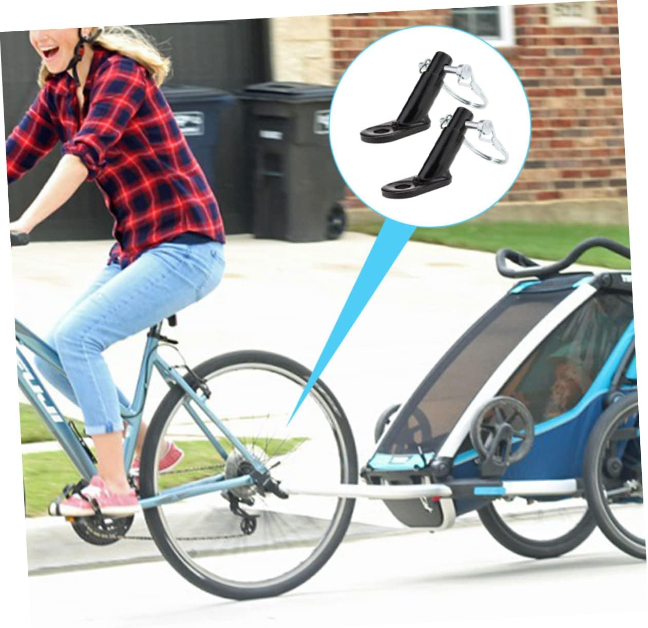 Yardwe 2pcs Bike Trailer Coupler Hitch Iron Attachment for Connecting and Pet Trailers Easy to Install Cycling Adapter Travel