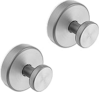 Hviiso Suction Cup Hooks for Shower Glass Mirrors - No Drill Vacuum Lock Towel Hooks, 11lb Hold, Silver 2 Pack