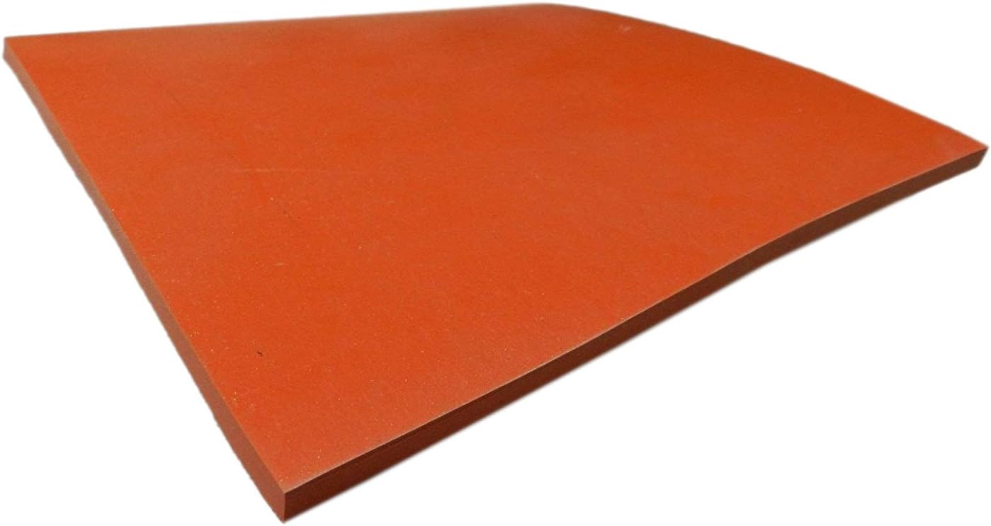 Silicone Rubber Sheet 4" Square 1/4" Thick High Temp Solid Red /Orange Commercial Grade
