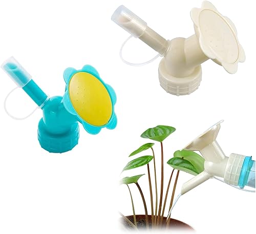 Andiker Cabezales de flores, regadera 2 en 1, herramientas de riego para botellas de plástico, herramienta de riego de doble cabezal para cultivo de