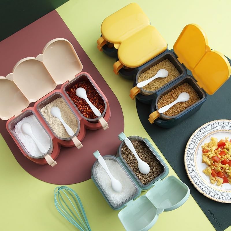 Grid Seasoning Box Nordic Household Multi Compartment Unit with Kitchen