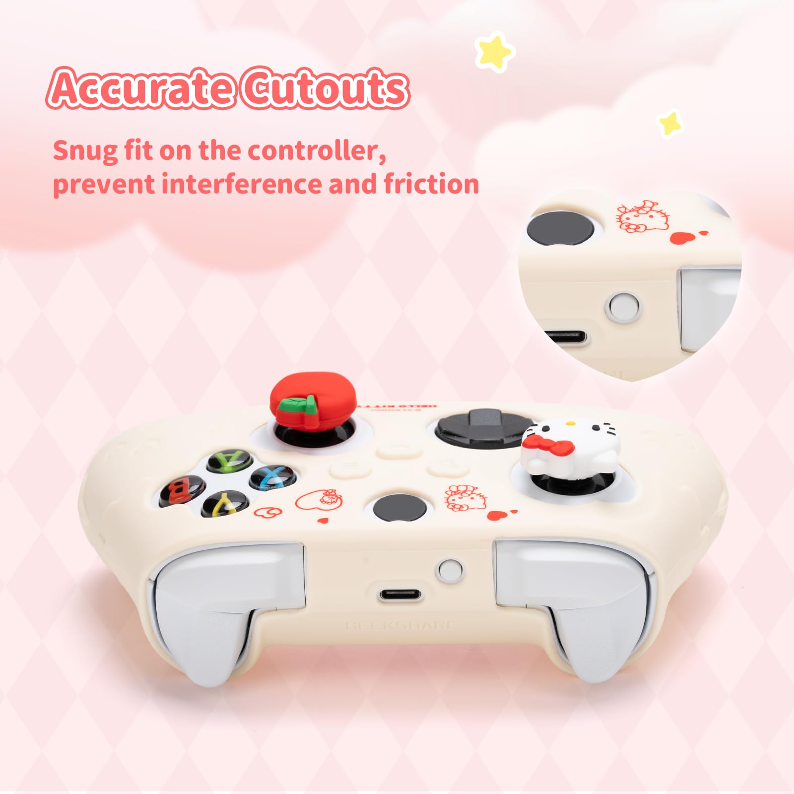 Kuitmor - Housse en silicone pour manette Xbox Series X, coque de protection souple antidérapante avec capuchons pour sticks analogiques - HLK