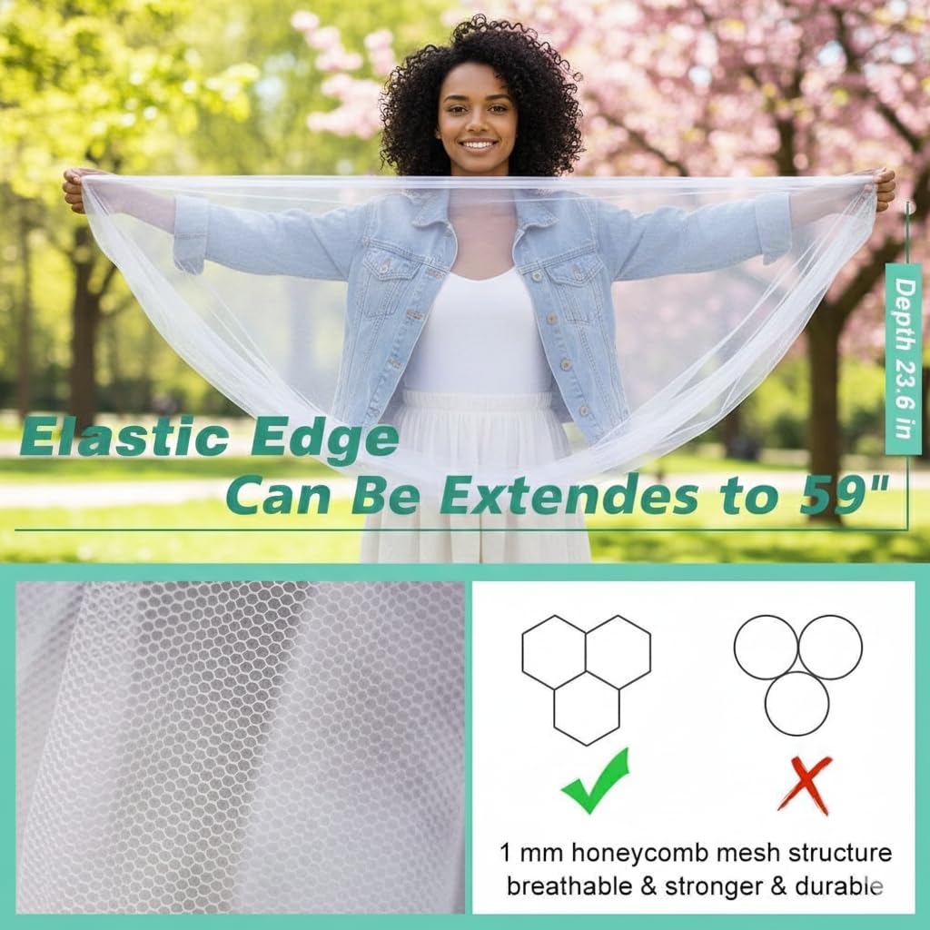 Safe-O-Kid Baby Mosquito Net | Fits for Baby Carrier, Pram, Stroller, Car Seat, Cradle, Rocker & Bouncer | Fabric, Breathable Outdoor Protection 4