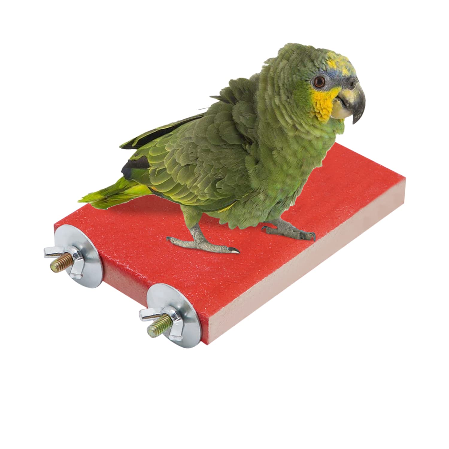 Litewoo Bird Perch Stand Wood Parrot Platform for Cage, B, Red