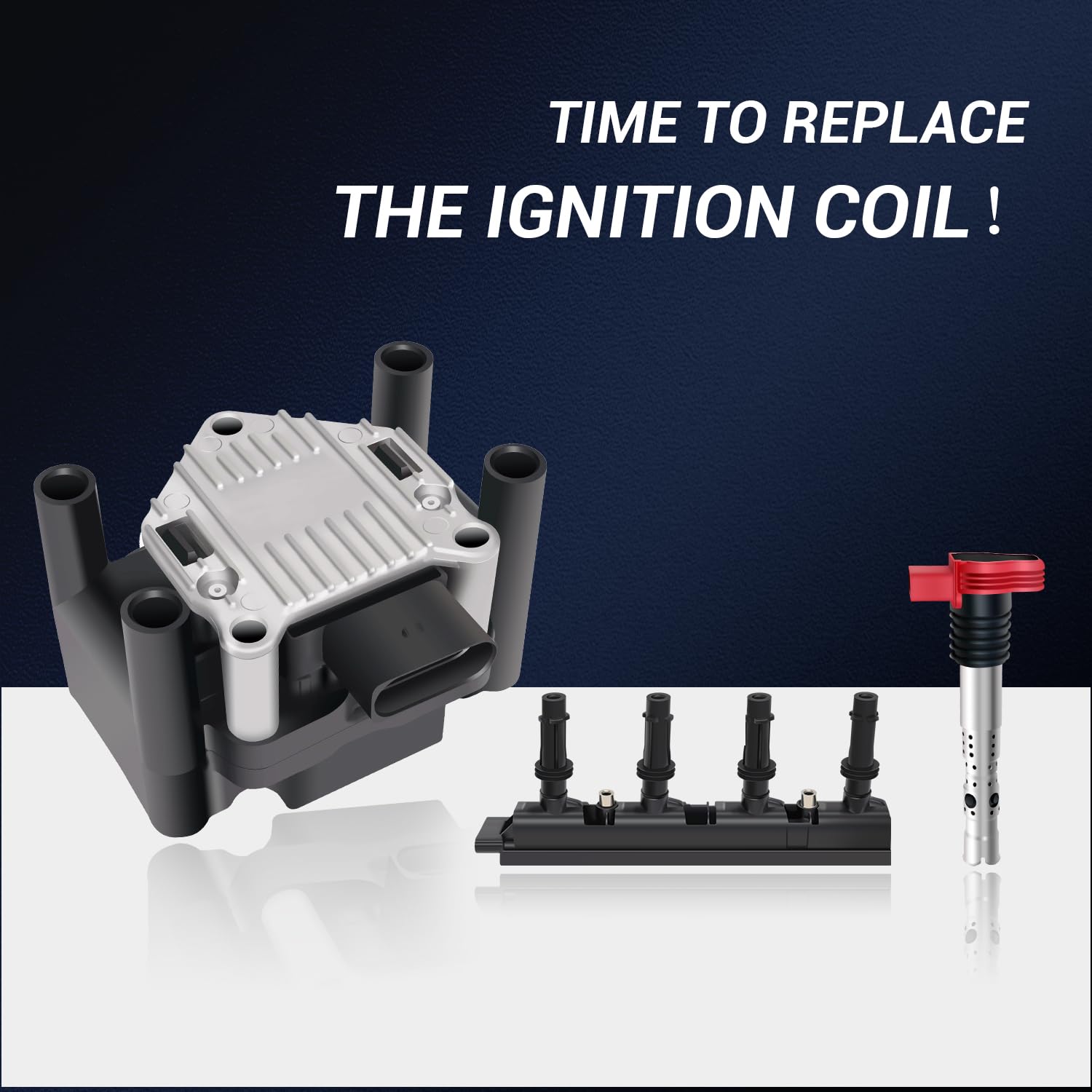 Techie TICS41004 Bobine d'allumage, équivalent de la NGK 48010, pour HELLA 5DA 358 000-171, références d'origine 032905106, 032905106B, compatible avec les VW Golf/POLO/berline