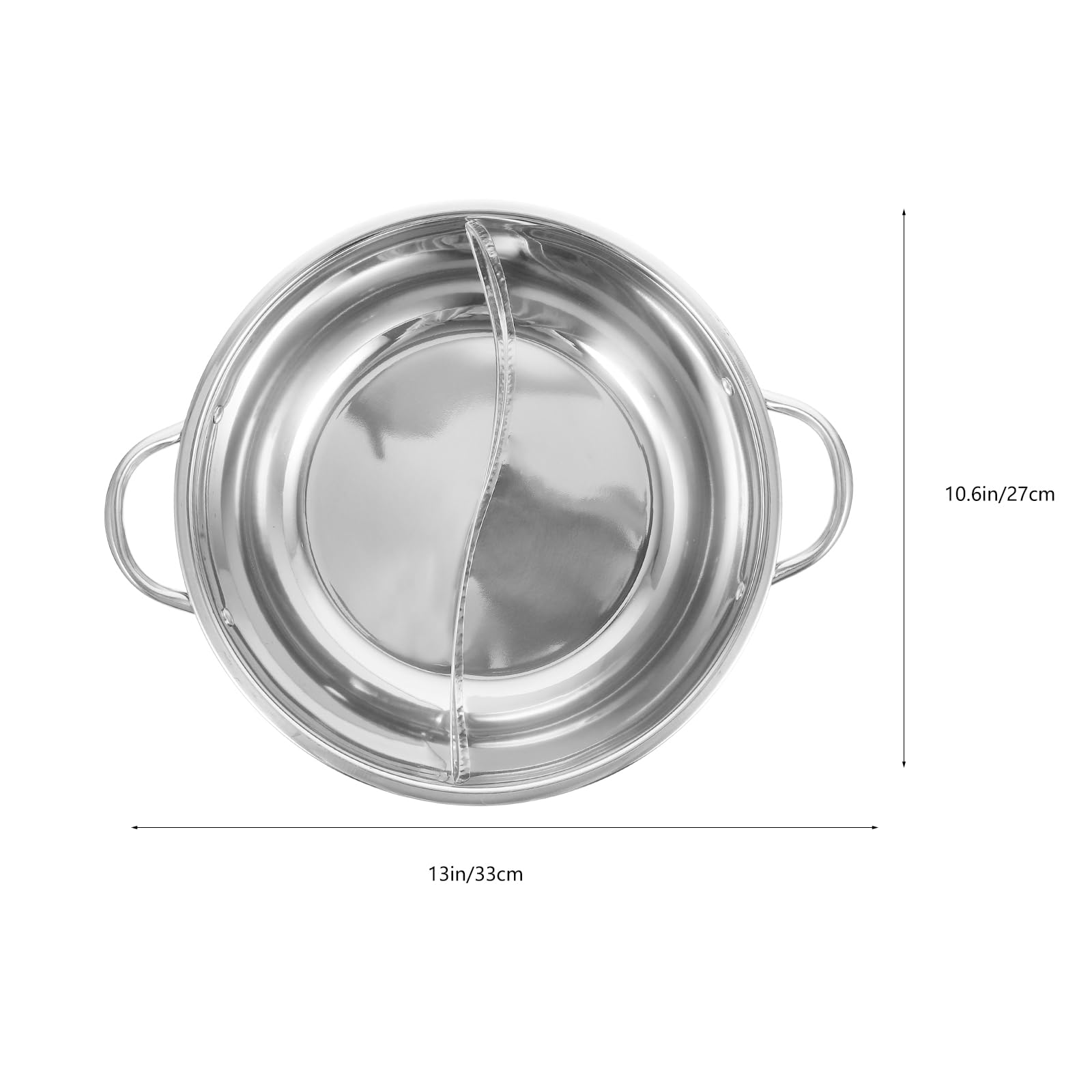 Housoutil Pot De Canard Mandarin Cuiseurs à Fondue Divisés Batterie De Cuisine à Soupe Double Face Poêle De Camping Fondue Chinoise Le Potage Acier Inoxydable Pot De Nouilles 28c Électrique