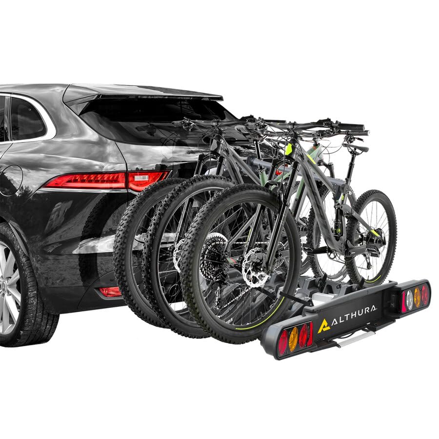 ALTHURA Portabici G.Traino ripiegabile BLUR 3b per 3 bici, Carico max 60kg, Compatibile con Automobile