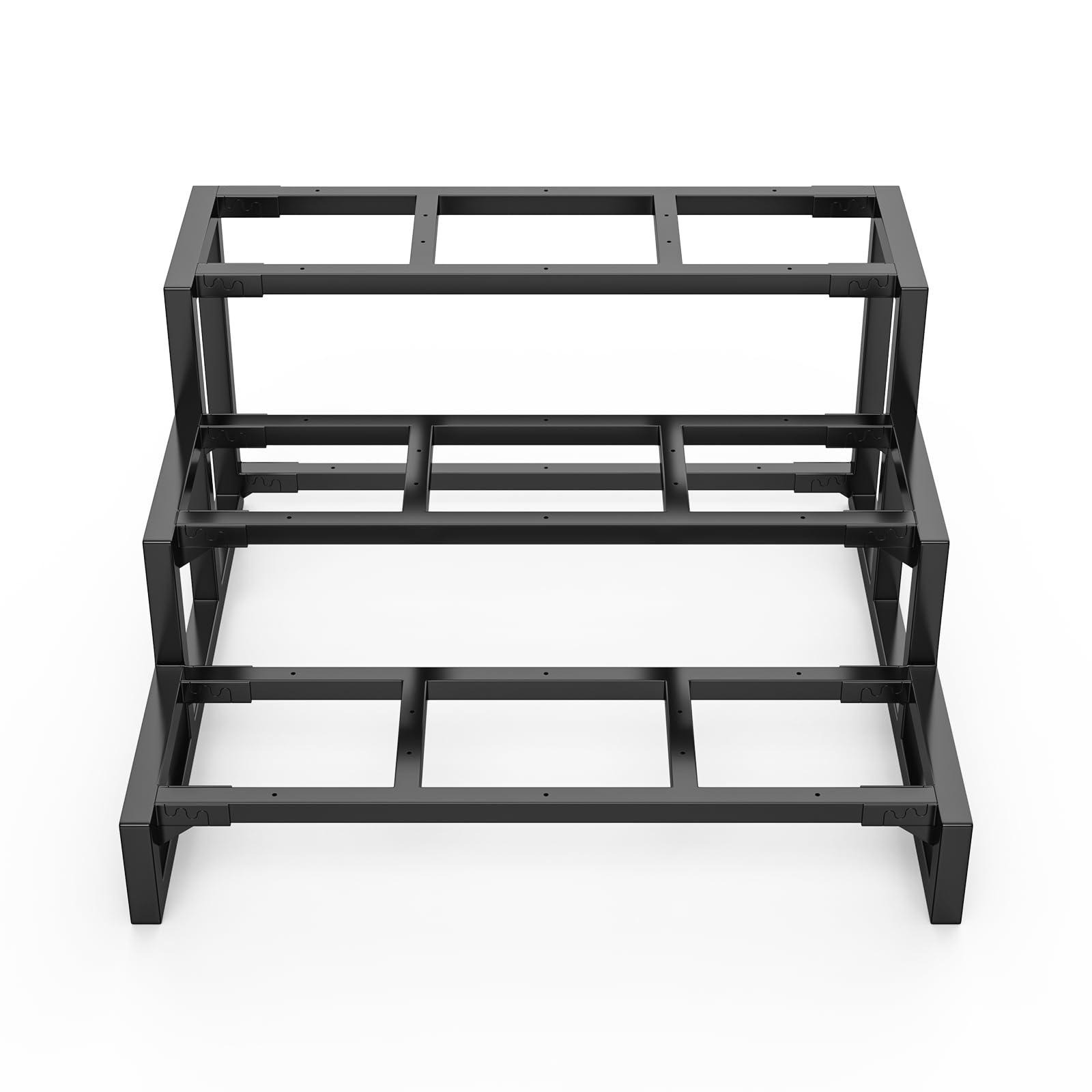 3-stufige Treppenwangen für den Außenbereich, Rahmen aus verzinktem Stahl – hochbelastbare, freistehende Stufen für Gärten und Terrassen (Breite: 80 cm)