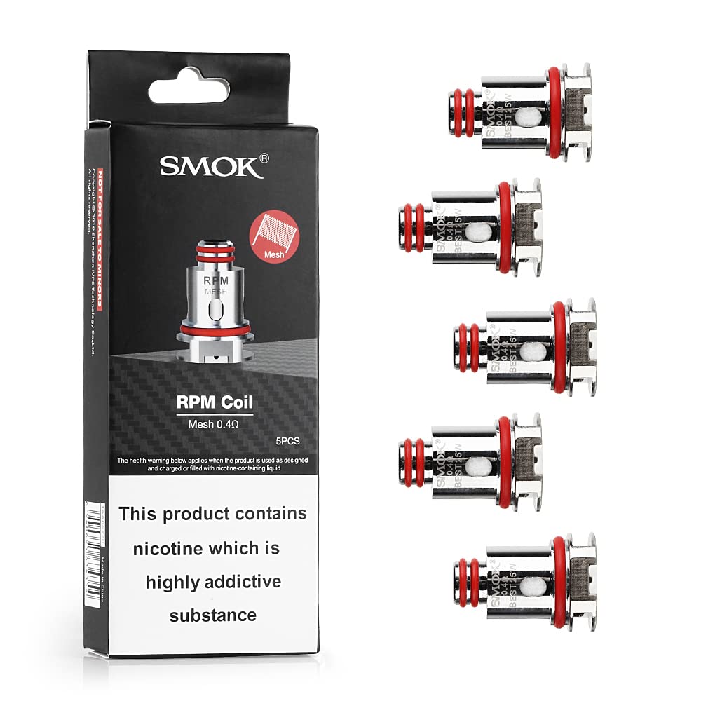 SMOK RPM Mesh Coil 0.4 ohm, 5pcs, No Nicotine (Mesh Coil 0.4 Ohm 2022Edition)