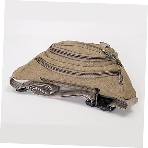 Miniatura 8 de BESPORTBLE Riñonera de lona de moda Riñonera unisex Riñonera ajustable Riñonera de moda Riñonera, Caqui, Centímetro