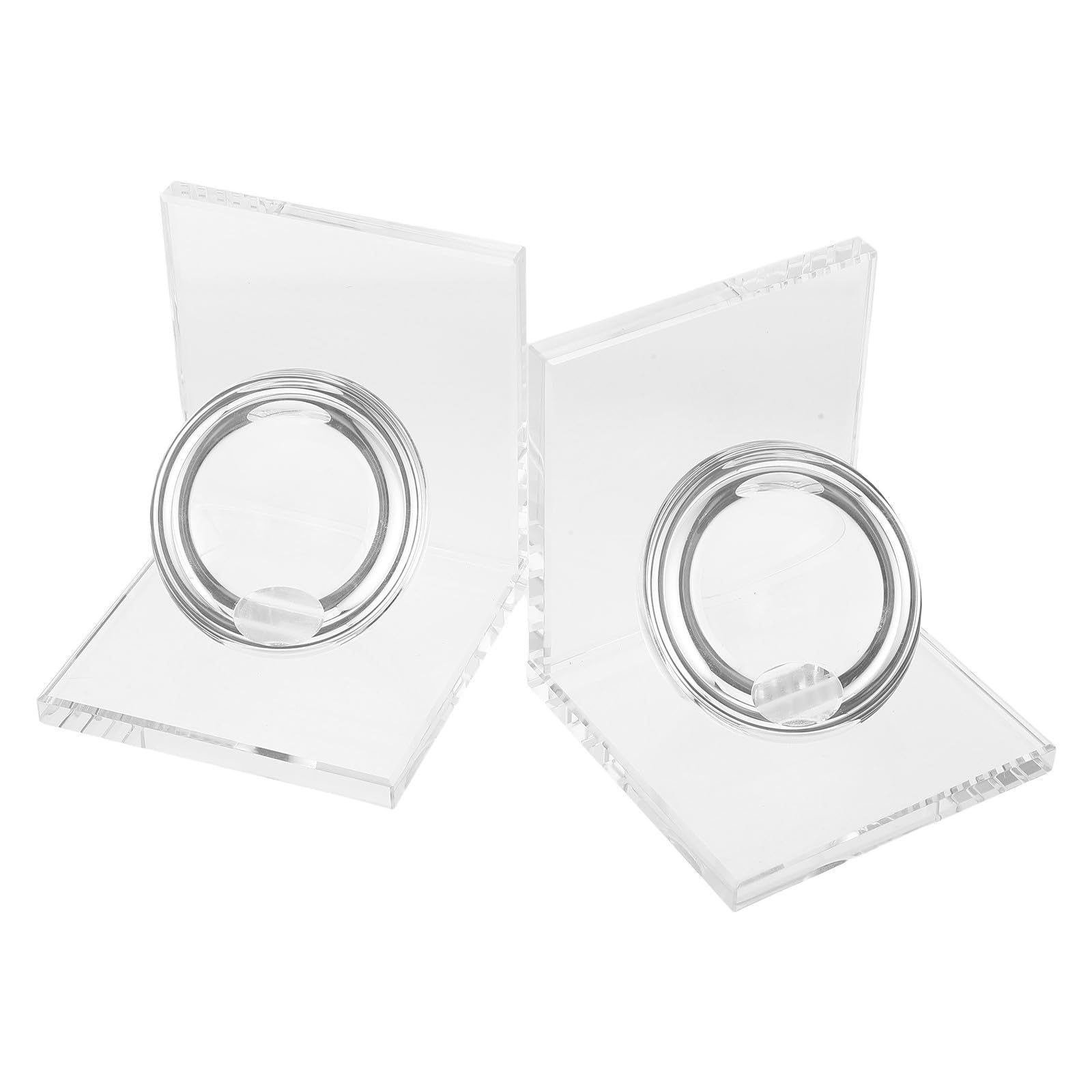 Sujetalibros de cristal para decorar la librería del salón y mantener el orden en la oficina
