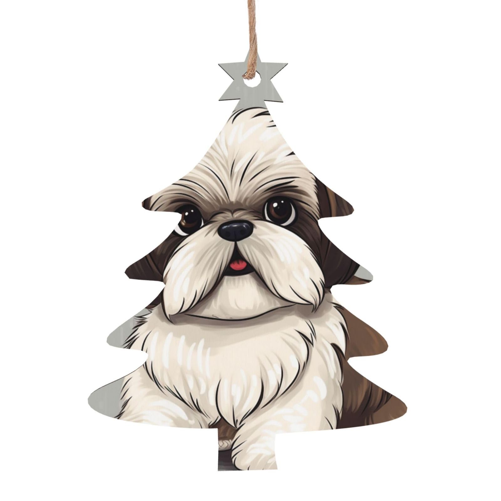 Amazon.co.jp: シーズー犬 クリスマス 木製オーナメント クリスマス