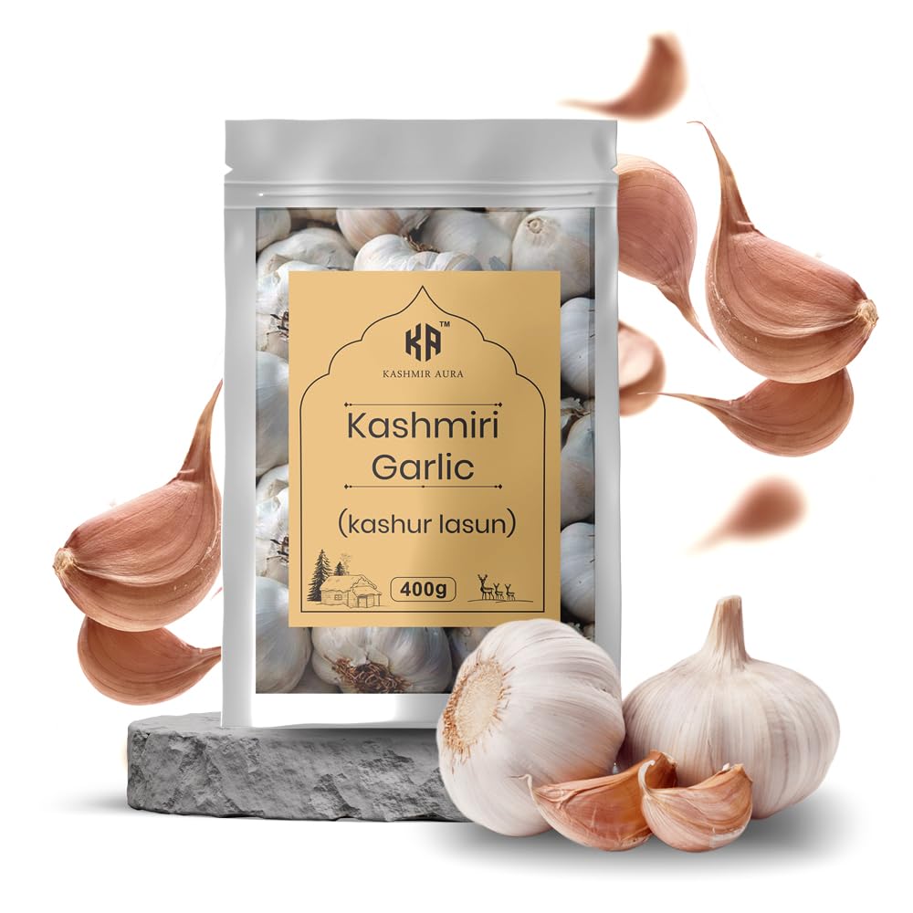 KASHMIR AURA Garlic (Lehsun) 100% Fresh & Natural Organic Single Clove Garlic | Pure & Natural Lahsun | Hygienically Packed (400g) (B0D9B8HZBK) Amazon Price History, Amazon Price Tracker