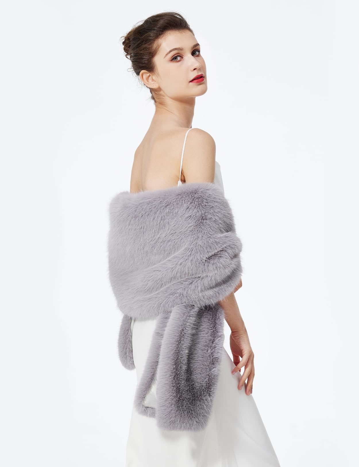 BEAUTELICATE Stola Coprispalle Pelliccia Sintetica Donna Scialle Sposa Pelliccia Sciarpa Elegante per Invernale Matrimonio Cerimonia Damigella
