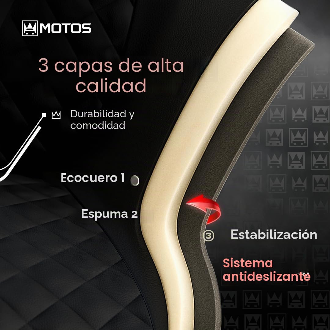 MOTOS Fundas universales para Asientos de Coche para Hyundai Tucson Funda Asiento Coche Delantero con Sistema de Airbag Activo, Ajuste, Material de Tres Capas, Aspecto Elegante, Aplicación Ve