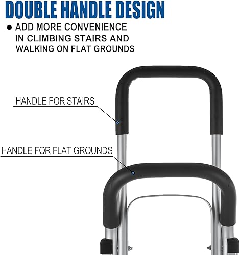 Miniatura 4 de TOPDEEP Camión de mano de aluminio 2 en 1 capacidad de 650 libras carrito de escalada de escalera resistente con 6 ruedas camión de mano convertible