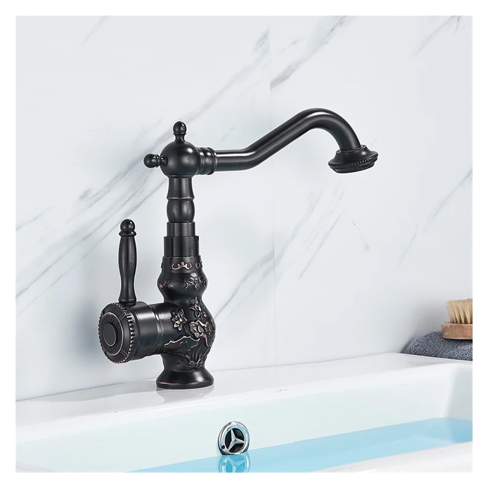 Robinet de cuisine en laiton rotatif à 360° eau chaude et froide