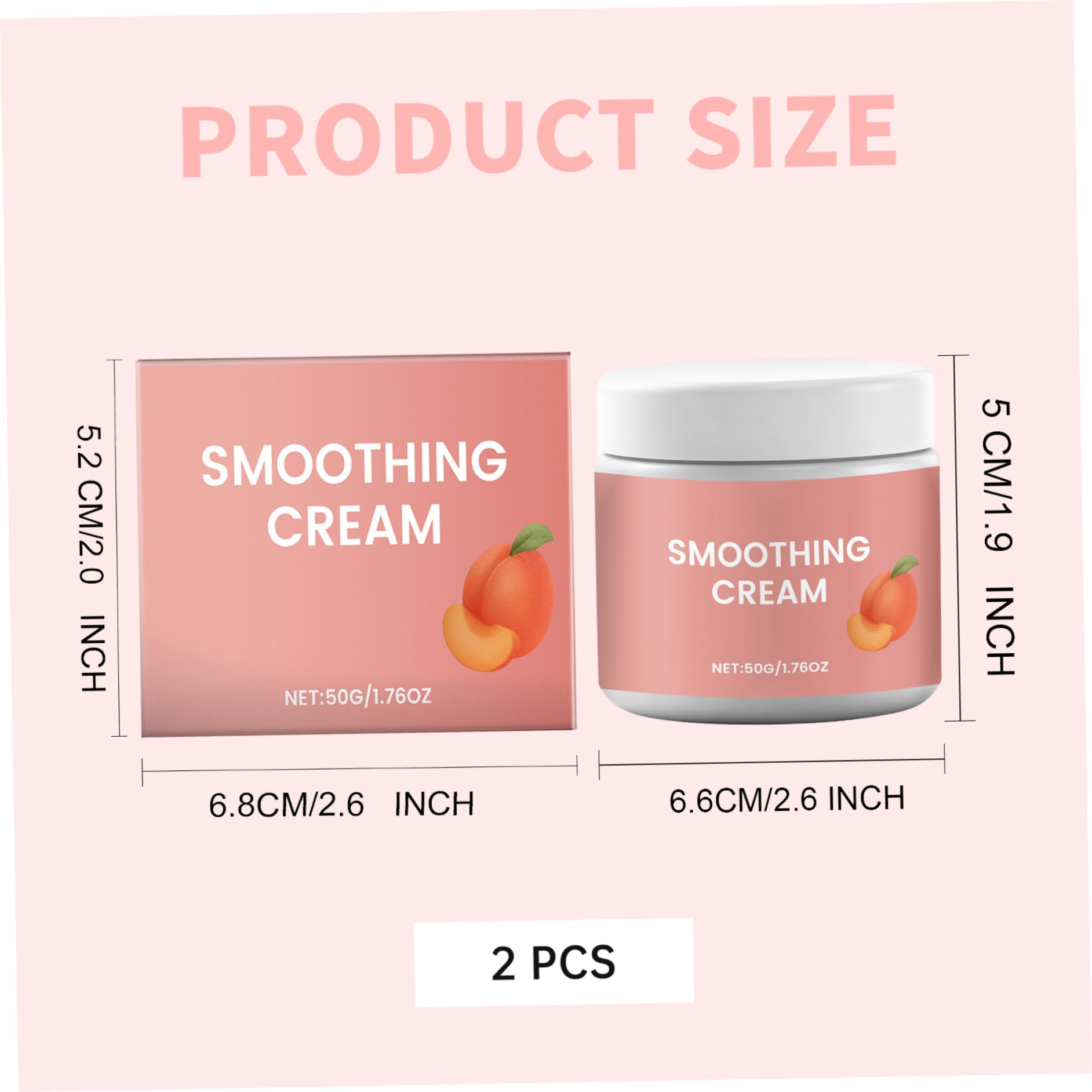 Crema depilatoria viso per donna, 2 pezzi Crema depilatoria viso per donna Formula delicata Labbro pesca per pelle liscia efficace, 50g