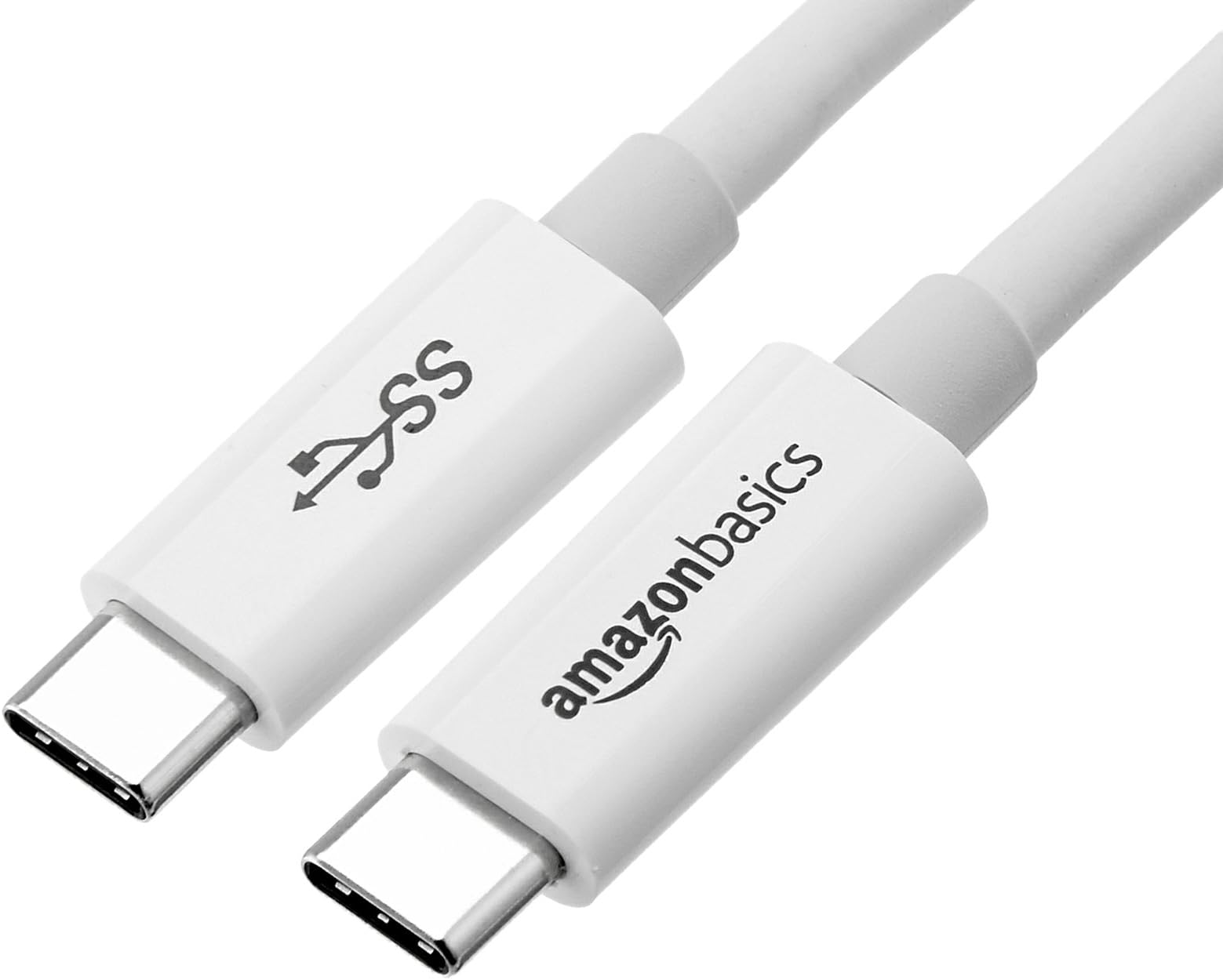 AmazonBasics USB Type-C to USB Type-C 3.1 Gen1 Fast Charging Cable For Laptop-6 Feet (1.8 Ms),White