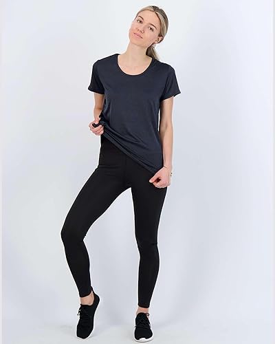 Miniatura 5 de Real Essentials - Paquete de 5 camisetas deportivas de tela Dry Fit Tech Stretch, de manga corta y cuello redondo, para mujer