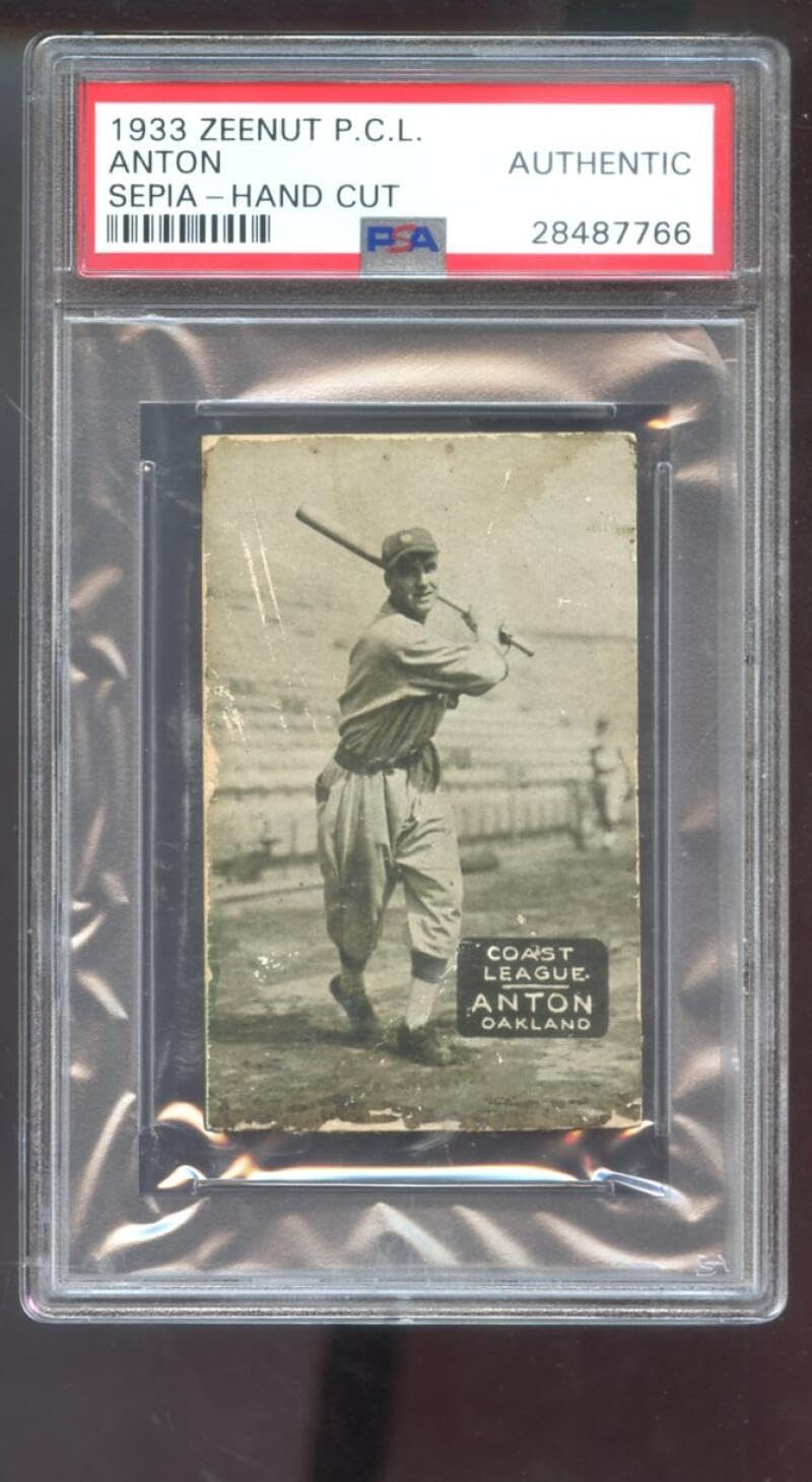 1933 Zeenut Zeenuts Sepia Roy Anton PSA AUTHENTIC Graded Baseball Card Pacific Coast League PCL P.C.L. Oakland Oaks