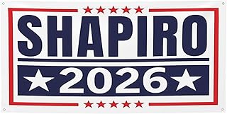 4x6 Ft Josh Shapiro for Pennsylvania Governor 2026 Banner Signs Shapiro for Governor Banners Flag for Outside Yard Porch Wall Decor