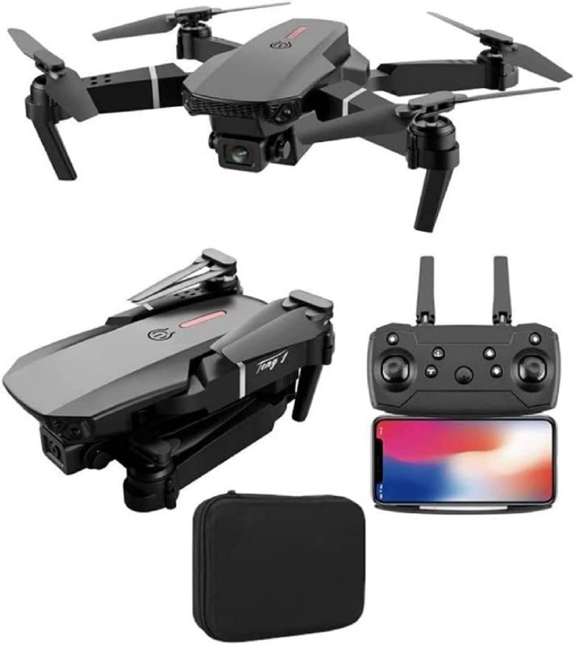 ROMJ E99 A46 Foldable-Drone-With-Camera-For-Adults-4k-1080P-HD-Drones-Auto-Return-One-Touch-Take-off-and-Landing-Multicolor