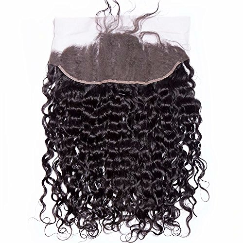 Maxine Water Wave Hair Brazilian Virgin Lace Frontal Closure 13x4″ Free Part Natural Looking Hand Tied Water Wave Lace Frontal Closure for black women(18inch)