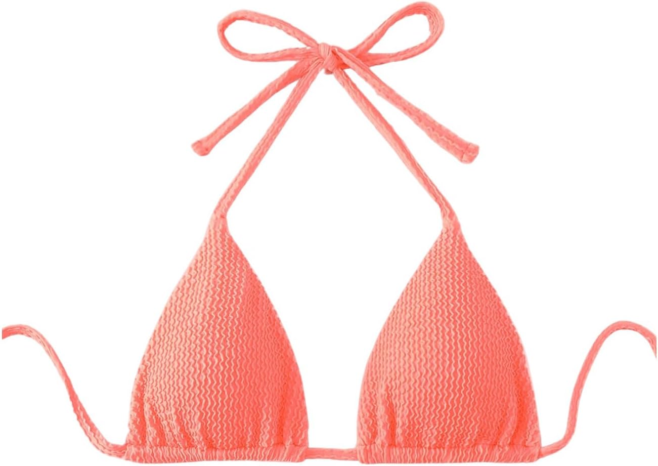 RoseSeek Women's Halter Triangle Bikini Tops String Back