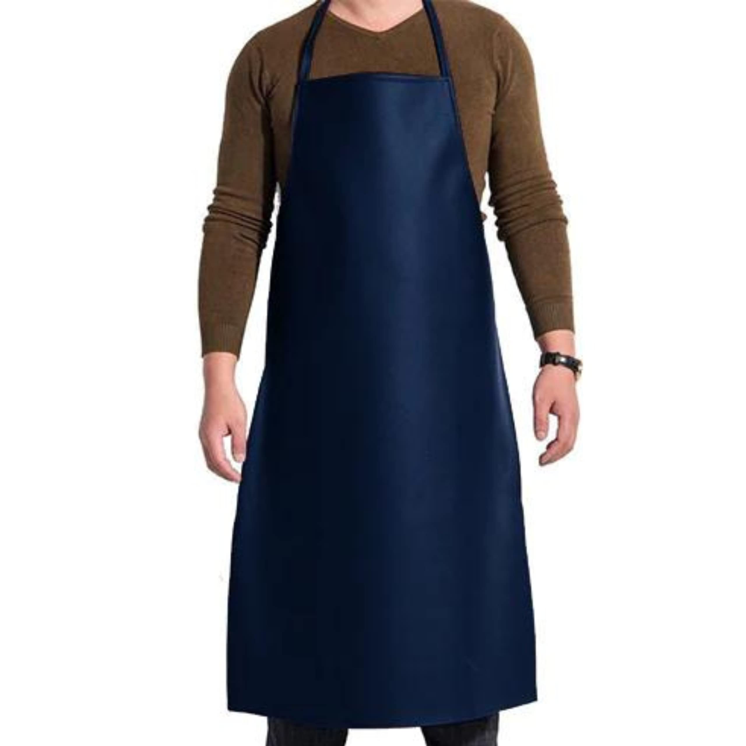 TAYLOR SHROFF Waterproof Vinyl Apron Heavy Duty for Kitchen Dishwashing, Lab Work, Butcher, Dog Grooming, Cleaning Fish, Industrial (COBALT BLUE)