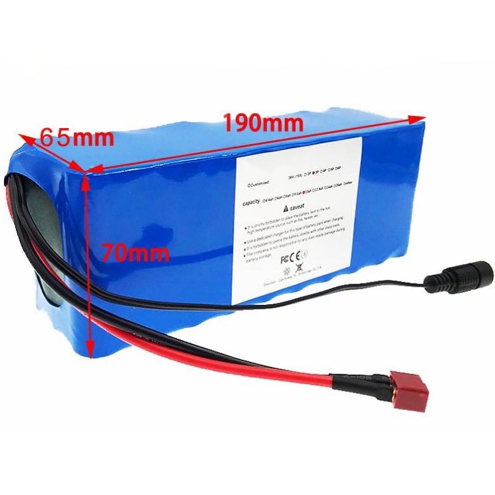 Batería de Iones de Litio for Bicicleta eléctrica de 36V y 6Ah con Cargador, Iones de Litio Impermeables 10S3P for Scooter de Bicicleta eléctrica(XT60+DC)