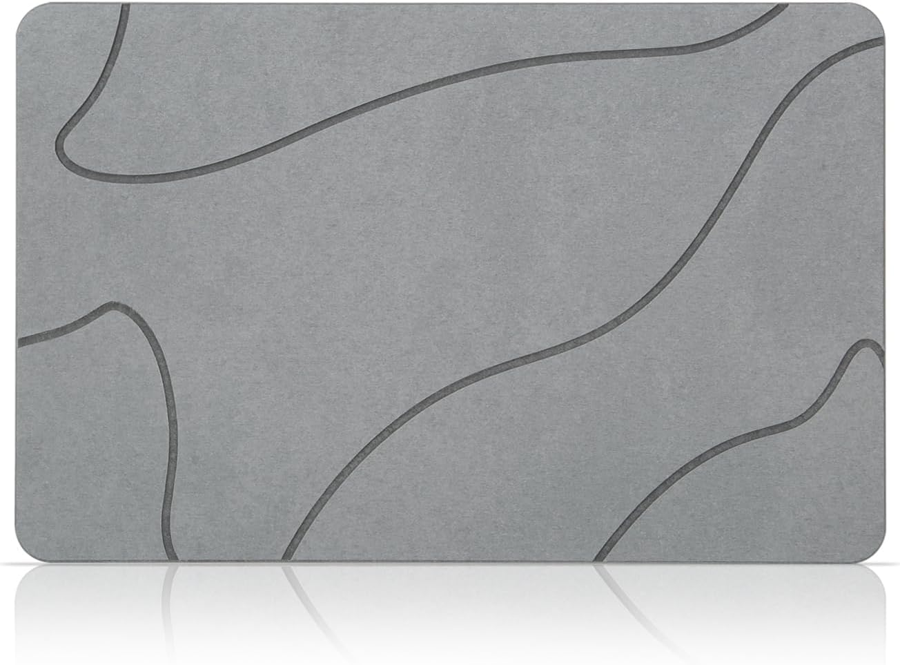Tappetino da bagno in pietra, 100% terra di diatomacea naturale, antiscivolo, super assorbente, ad asciugatura rapida, facile da pulire (grigio scuro)