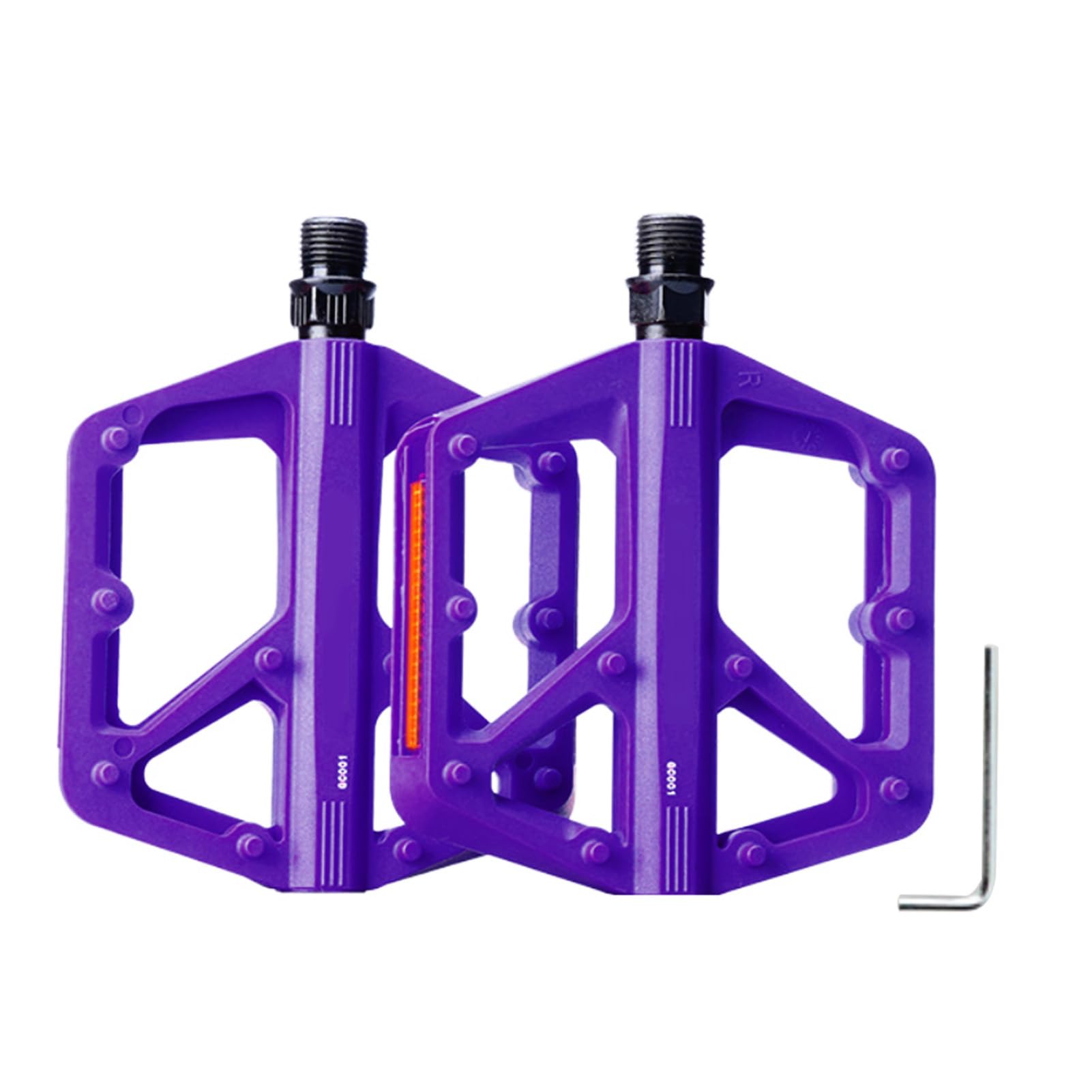 MechKit Universal Bike Pedals Dual DU Bearing Nylon Anti Slip Lightweight Pedaling Board Wide Platform for Mountain Bike Road Bike (Purple)