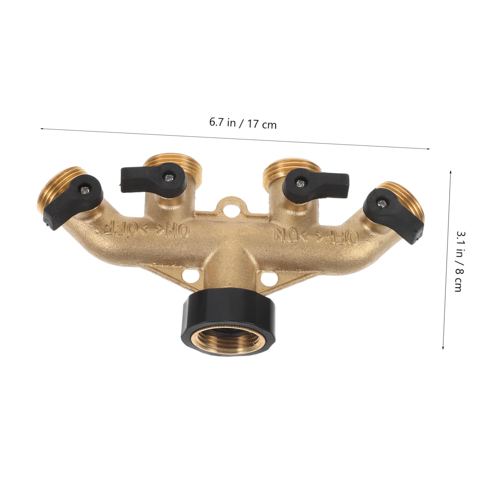 1juego Conector De Manguera De Jardín De Latón Cuadrado Ajustable Vías Para Adaptador De Grifo Exterior Para Riego Sistemas De Irrigación