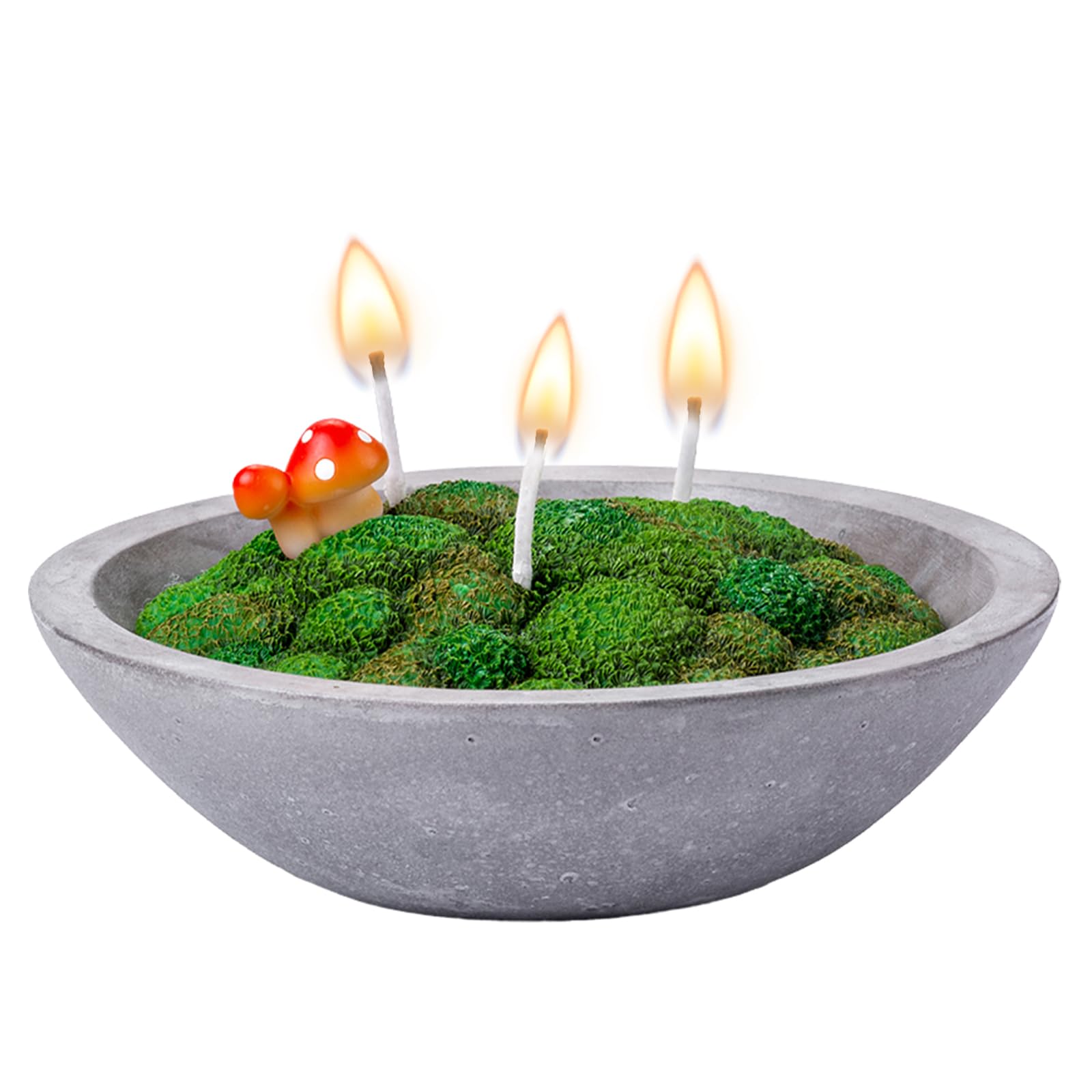 Grass Moss Scented Candle Bowl - Botanical Rustic Home Decor for Weddings, Anniversaries